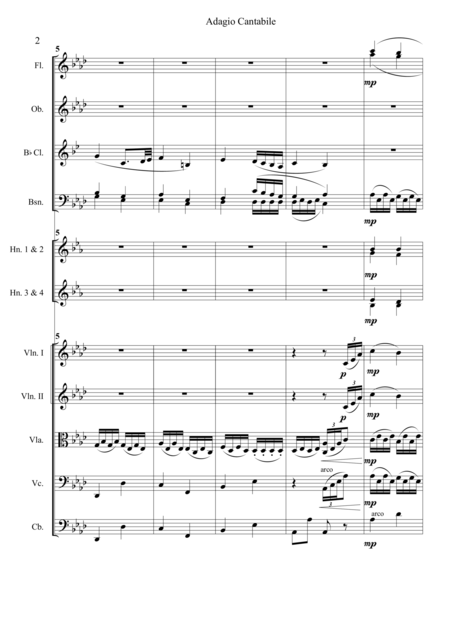 Adagio Cantabile For Orchestra From Beethoven Sonata Pathtique Page 2