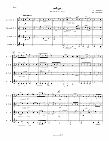 Adagio For Clarinet Quartet Page 2