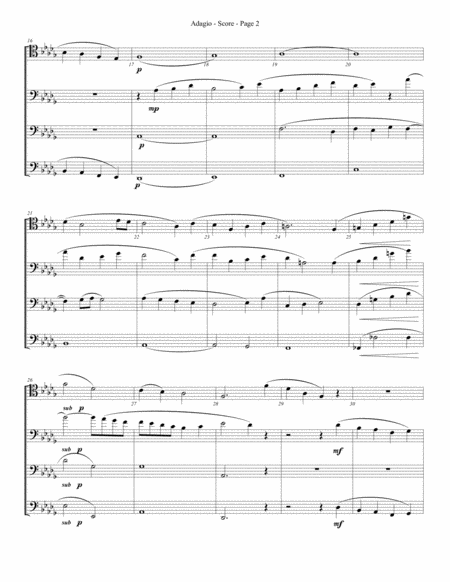 Adagio For Trombone Or Low Brass Quartet Page 2