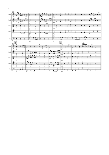 Adagio From Mozarts Clarinet Concerto For String Quartet Page 2