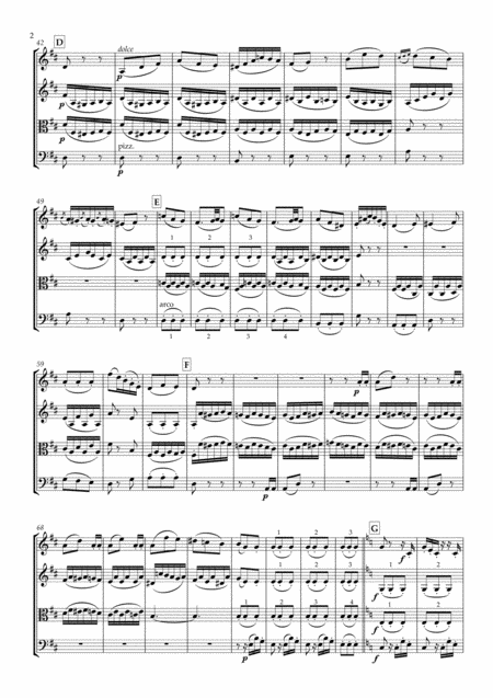 Adagio From String Symphony No 8 In D Major Mwv N8 For String Quartet Page 2