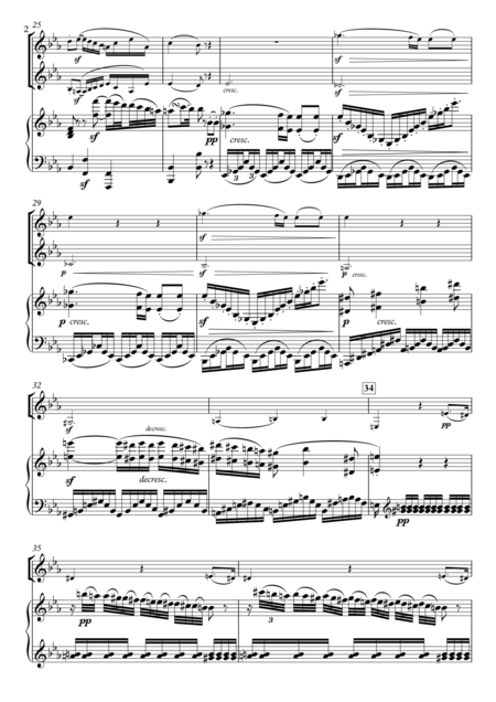 Adagio From Trio Op 11 For Violin Clarinet Piano Page 2