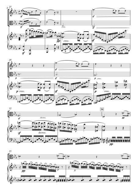 Adagio From Trio Op 11 For Violin Clarinet Viola Piano Page 2