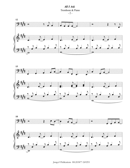 Adele All I Ask For Trombone Piano Page 2