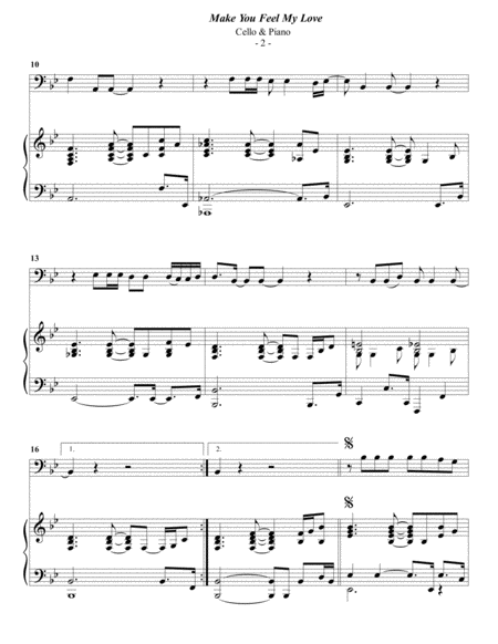 Adele Make You Feel My Love For Cello Piano Page 2