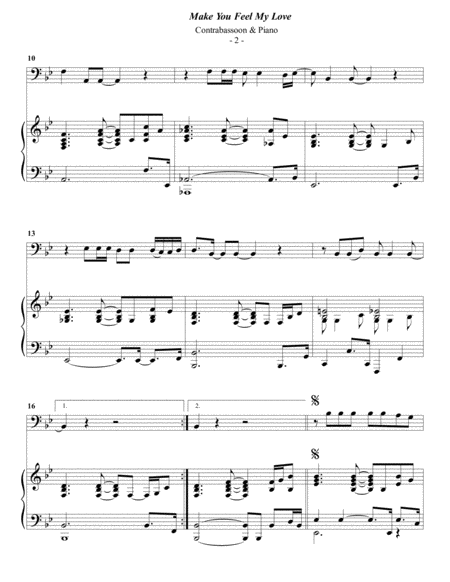 Adele Make You Feel My Love For Contrabassoon Piano Page 2