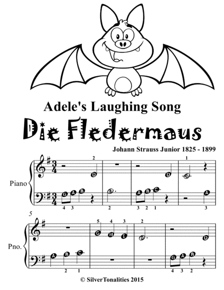 Adeles Laughing Song Die Fledermaus Beginner Piano Sheet Music Tadpole Edition Page 2