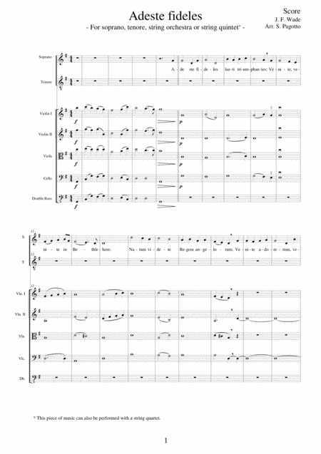 Adeste Fideles For Soprano Tenore And String Orchestra Page 2