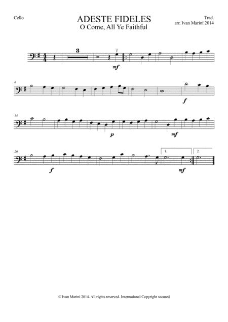 Adeste Fideles O Come All Ye Faithful For Cello And Piano Page 2