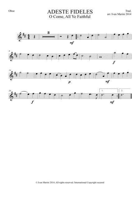 Adeste Fideles O Come All Ye Faithful For Oboe And Piano Page 2