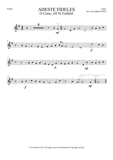 Adeste Fideles O Come All Ye Faithful For Violin And Piano Page 2