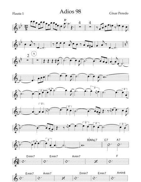 Adios 98 For Flute And Jazz Combo Festejo Jazz Afroperuano Page 2