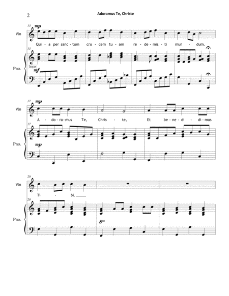 Adoramus Te Christe Violin Piano Page 2