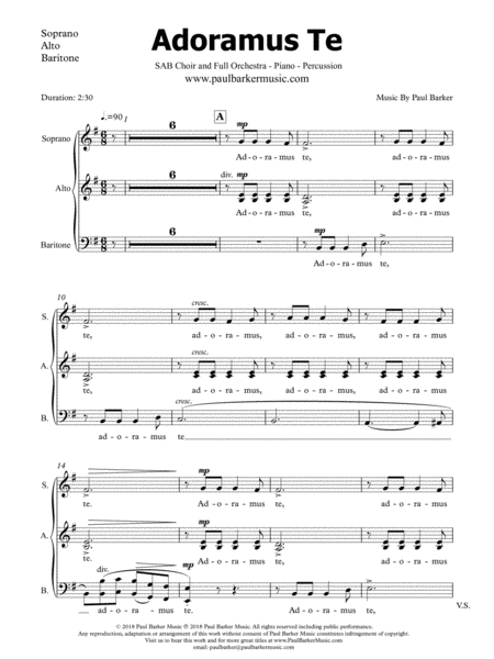 Adoramus Te Vocal Score Page 2