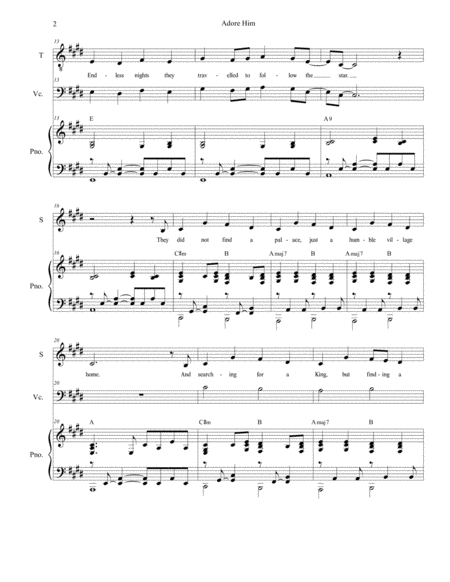 Adore Him For 2 Part Choir Sop Ten Page 2