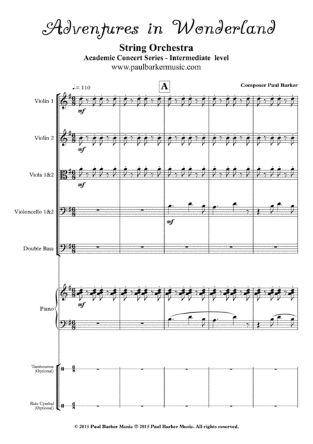 Adventures In Wonderland String Orchestra Score Parts Page 2