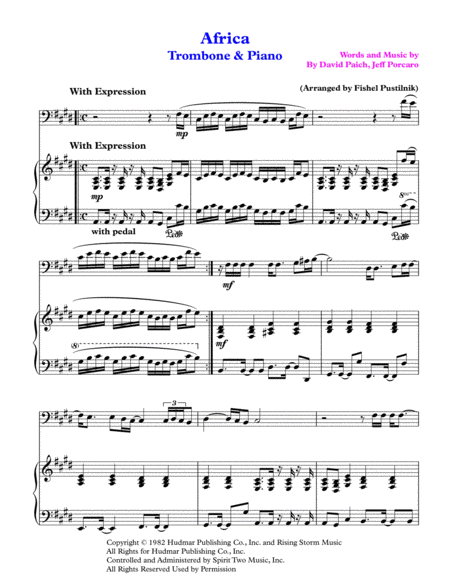 Africa By Toto For Trombone And Piano Video Page 2