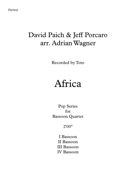 Africa Toto Bassoon Quartet Arr Adrian Wagner Page 2