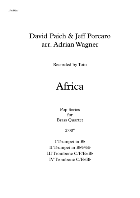 Africa Toto Brass Quartet Arr Adrian Wagner Page 2