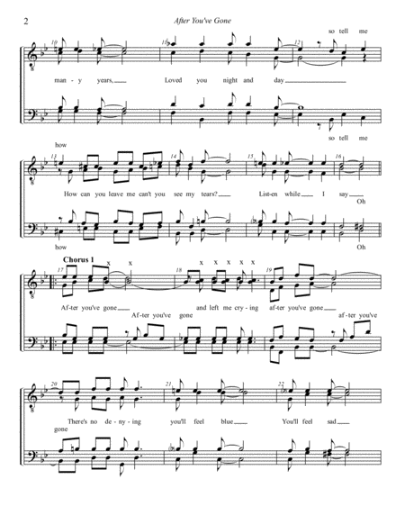 After You Ve Gone Barbershop Men Ttbb Chorus Quartet Page 2