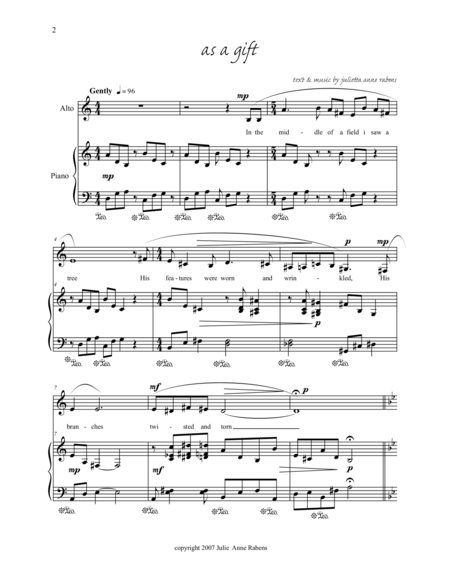 Against The Sky For Alto And Piano Page 2