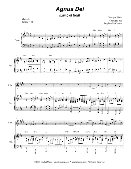 Agnus Dei Duet For Soprano And Tenor Saxophone Page 2