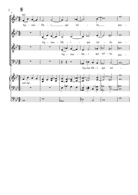 Agnus Dei For Mixed Choir Organ Page 2