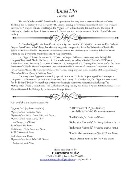 Agnus Dei For Sab Chorus And Piano Page 2