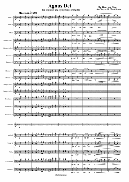 Agnus Dei For Soprano And Symphony Orchestra Page 2