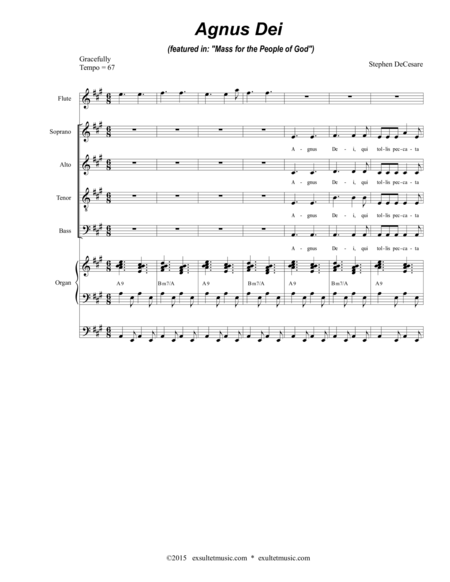 Agnus Dei From Mass For The People Of God Organ Score Page 2