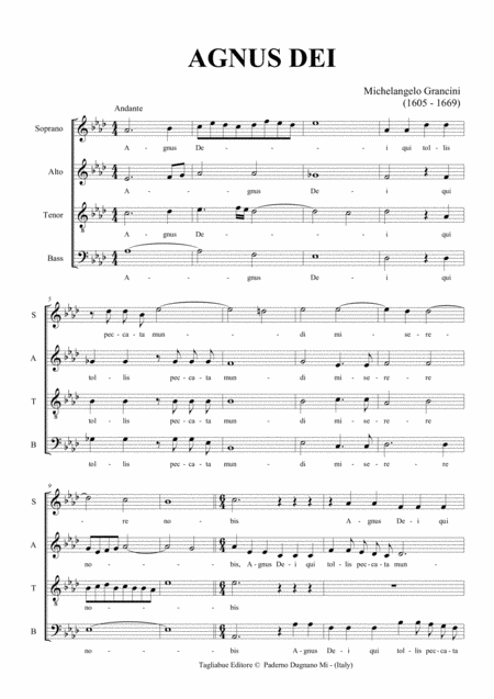 Agnus Dei Grancini M For Satb Choir Page 2