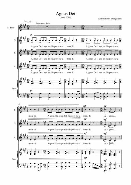 Agnus Dei Ssa Piano Page 2