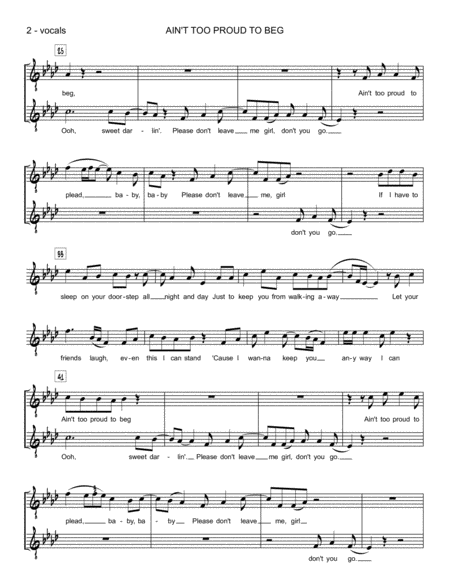 Aint Too Proud To Beg Jazz Ensemble And Vocal Parts Only Page 2