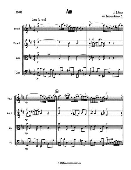 Air By Js Bach For String Quartet Wedding Ready Page 2