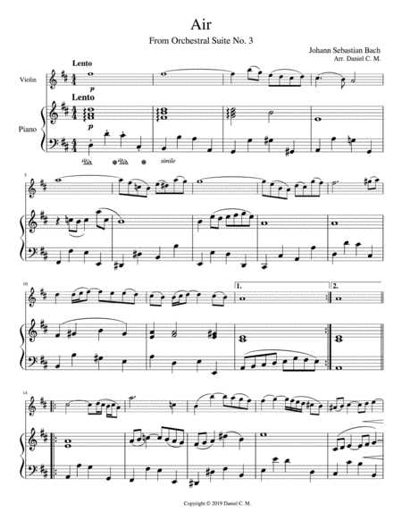 Air For Violin And Piano Simplified Page 2