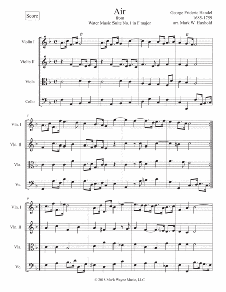 Air From Water Music Suite No 1 In F Major Page 2