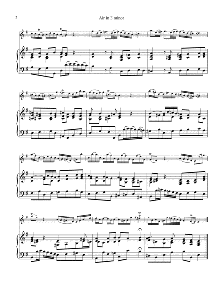 Air In E Minor For Flute Violin And Piano Cello Part Ad Lib Page 2