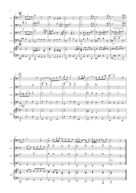 Air On A G String For Cello Quartet Page 2