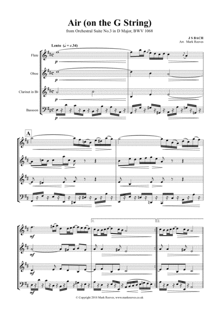 Air On The G String For Wind Quartet Page 2