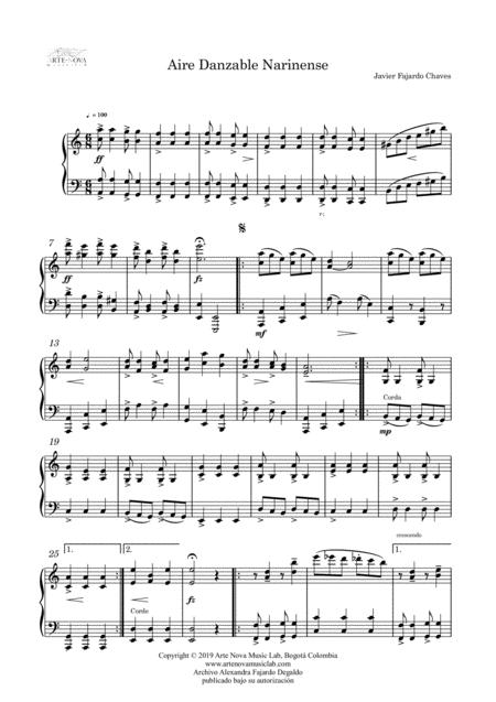 Aire Danzable Nariense Latin Folk Music For Piano Page 2