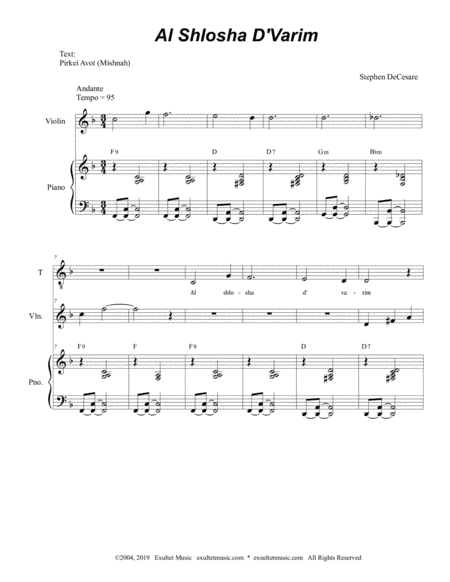 Al Shlosha D Varim For 2 Part Choir Tb Page 2