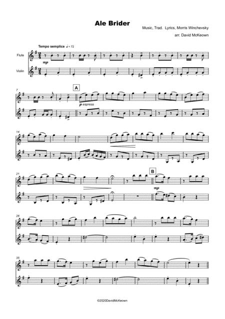 Ale Brider Jewish Klezmer Song For Flute And Violin Duet Page 2