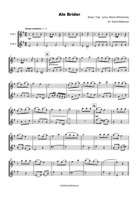 Ale Brider Jewish Klezmer Song For Flute Duet Page 2