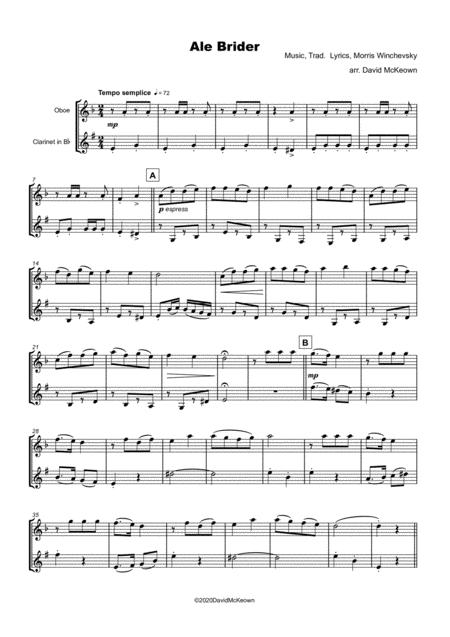 Ale Brider Jewish Klezmer Song For Oboe And Clarinet Duet Page 2