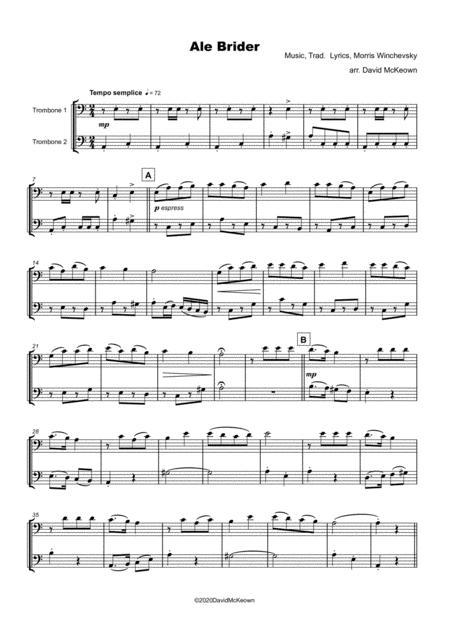 Ale Brider Jewish Klezmer Song For Trombone Duet Page 2