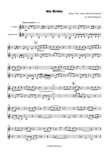 Ale Brider Jewish Klezmer Song For Trumpet And Clarinet Duet Page 2