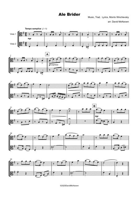 Ale Brider Jewish Klezmer Song For Viola Duet Page 2