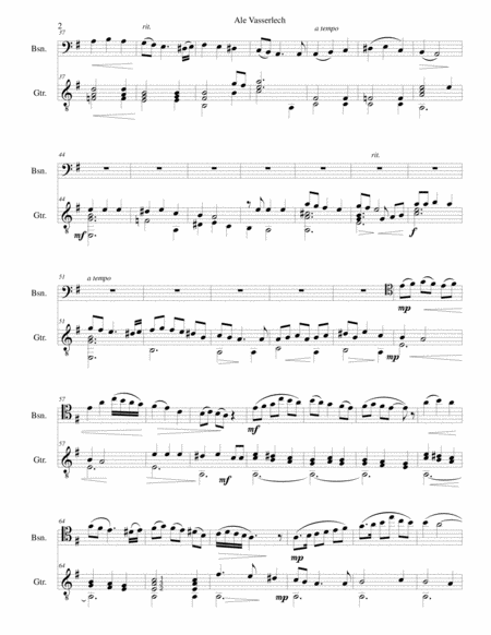 Ale Vasserlech All The Waters Flow Away For Bassoon And Guitar Page 2