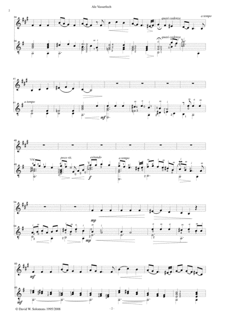 Ale Vasserlech All The Waters Flow Away For Clarinet And Guitar Page 2