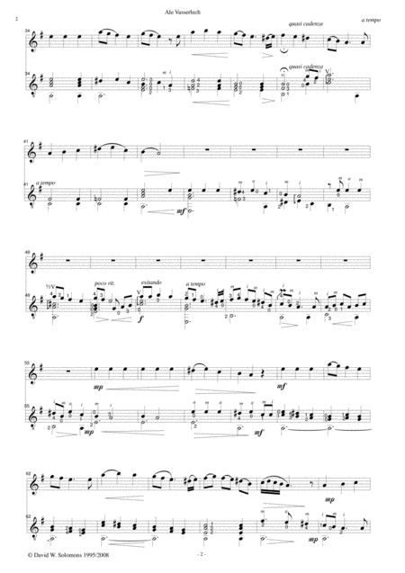 Ale Vasserlech All The Waters Flow Away For Flute And Guitar Page 2